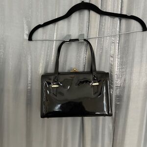 black shinny vinyl like bag